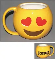 

HT103133 Hot sale customized funny ceramic coffee cup smile face emoji mug with free sample