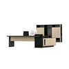 Modern Luxury Style Office Table Wooden Antique Office Furniture With Side Cabinet Black & White Executive Manager Desk