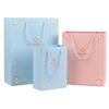 Elegant Pink Blue A3 A4 A5 Standard Sizes Square Bottom Paper Bags With Your Own Logo