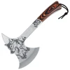 F713 2019 China Hot Selling Wolf Pattern Stainless Steel Material Camping Hatchet Axe For Outdoor Hiking Mountaineering