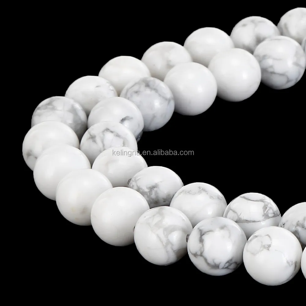 6mm white turquoise beads