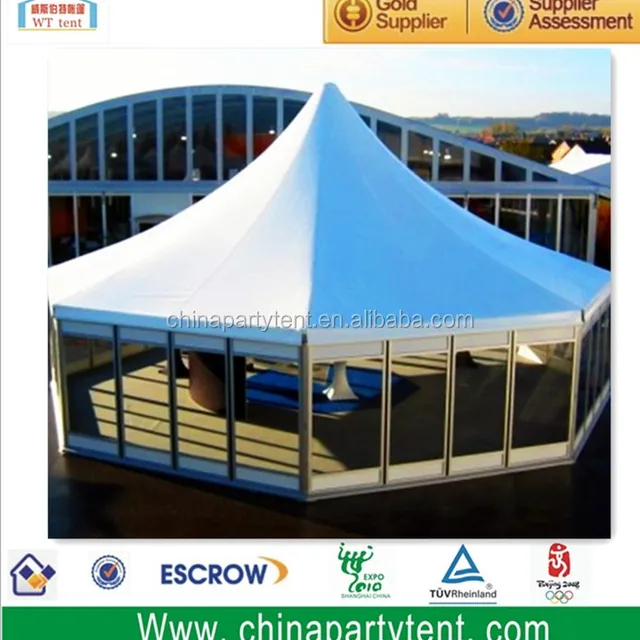 new regular polygon party gazebo tent with glass windows for