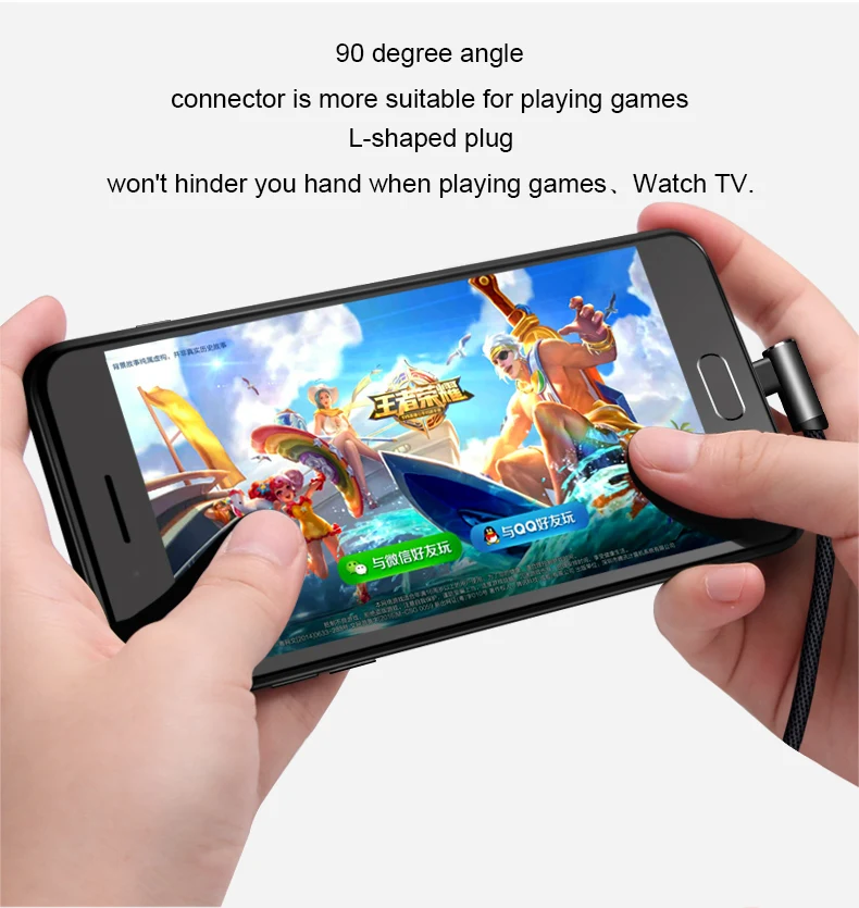 90 Degree Micro usb cable Fast charging cable For Game Right angle micro - ANKUX.COM