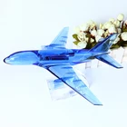 New arrival blue clear crystal airplane model glass aircraft aeroplane for souvenir gift