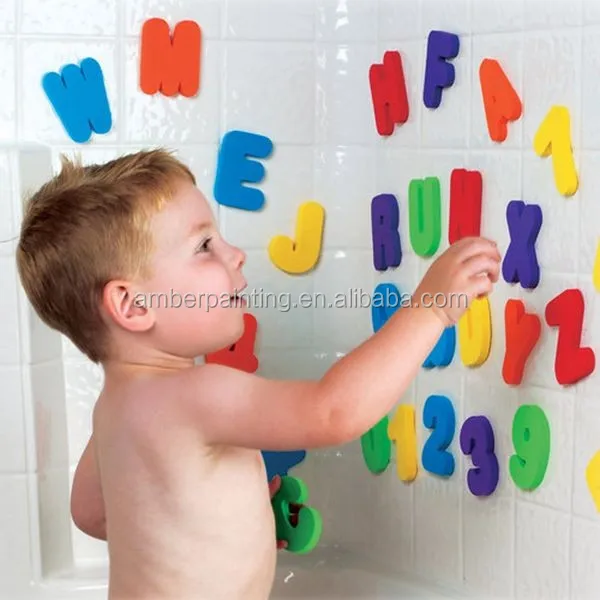 Educatioanl letter number tub town foam bath toys with bath toy organizer
