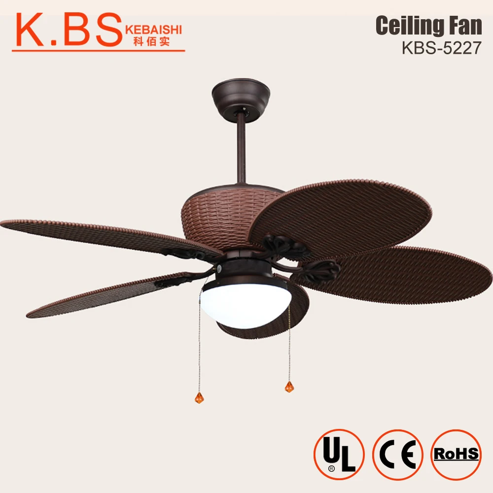 South East Style Air Conditioning Rattan Fan Blade Modern Ceiling