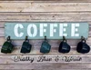 Pine wood Coffee Mug Rack Wall-Mount Coffee Cup Holder for Wholesale