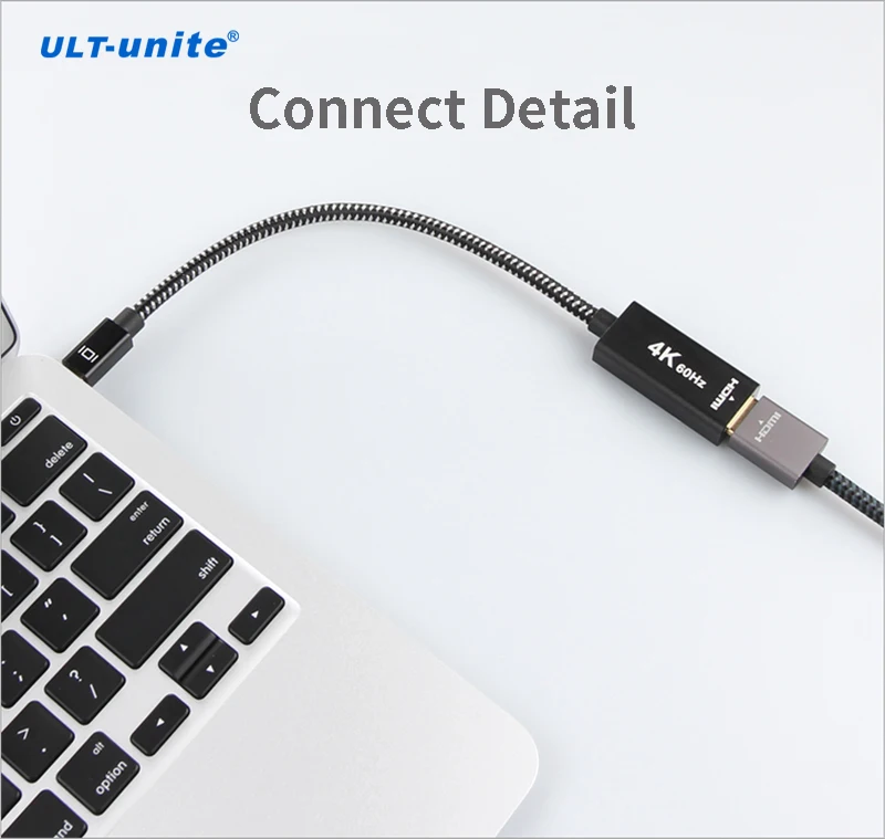 Amazon Bestseller High Quality Gold Plated Aluminum Alloy Braided Slim Soft 1080P 4K 60Hz Mini DisplayPort to HDMI Adapter - ANKUX.COM