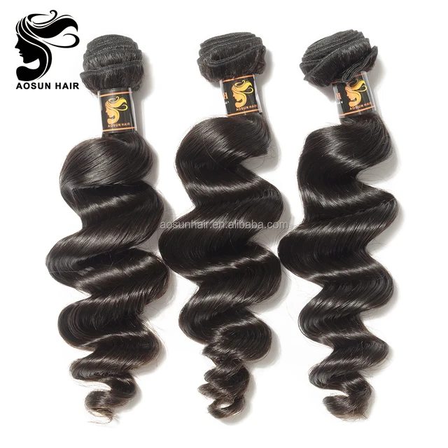 soft virgin hair weave natural color peruvian loose wave hair