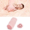 Newborn Baby Stretch Wrap Photo Props Photography Long Ripple Wrap Shaggy Area Rug Blanket With Flower Headband