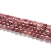 8 x 10 mm Strawberry quartz beads , Pink Healing Crystal Quartz Stone Beads