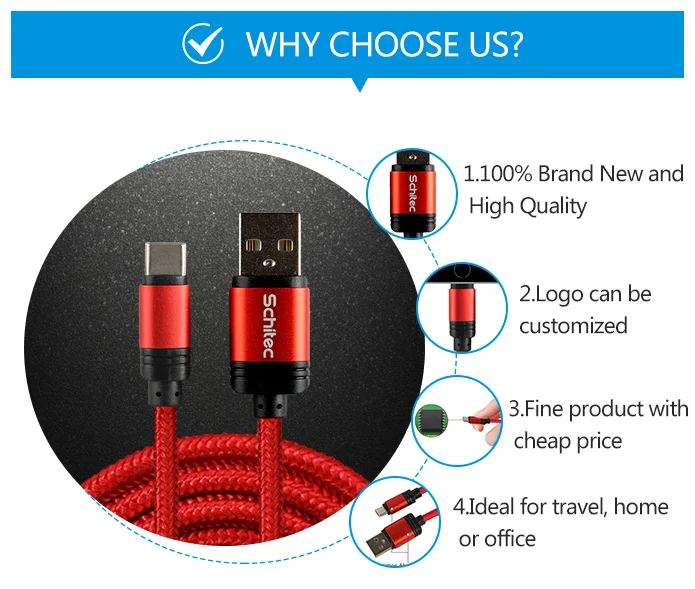 Wholesales Factory nylon braided usb cable charging type c USB cable - ANKUX.COM
