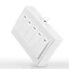 Surface mounted white Panel pc gang switch push button electrical switch sockets 5 gang 2 way switch 250V 10A
