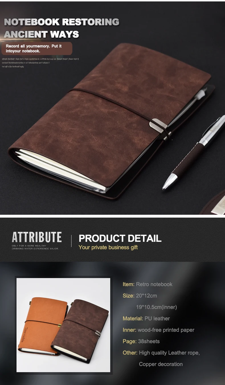 corporate giveaways business pu leather notebook pen gift set