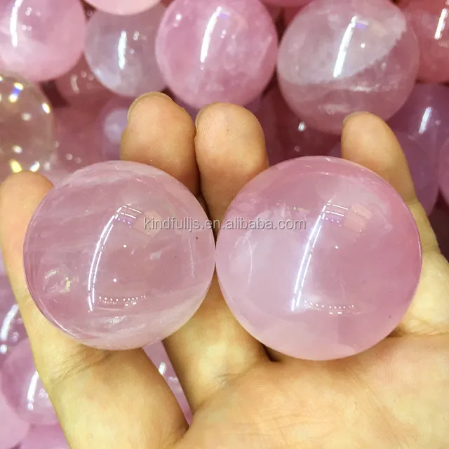 natural rose quartz ball crystal sphere gemstone for decorative