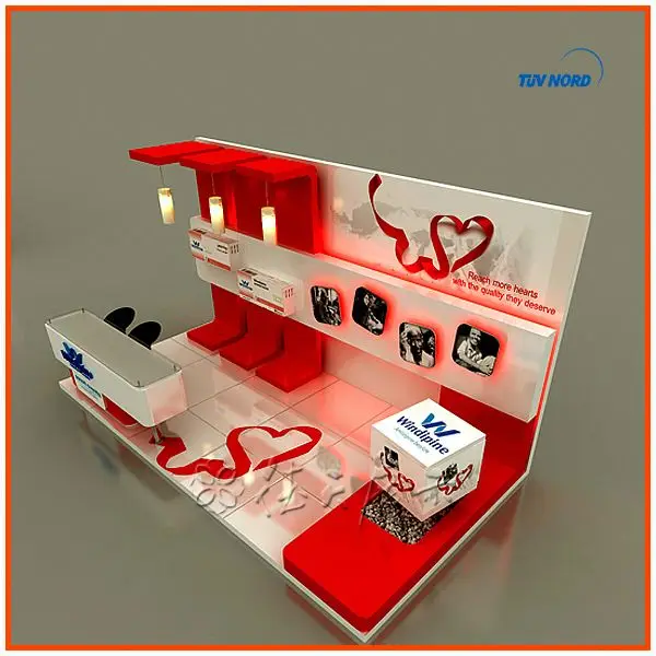 portable trade fair booth with 3d exhibition design for jewelry exhibit advertising