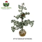 Artificial Flocked Ice Slices Christmas Tree with Moss Base, Christmas Ornament