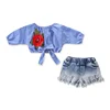 YY10334G Toddler summer girls clothing sets kids children clothes suit