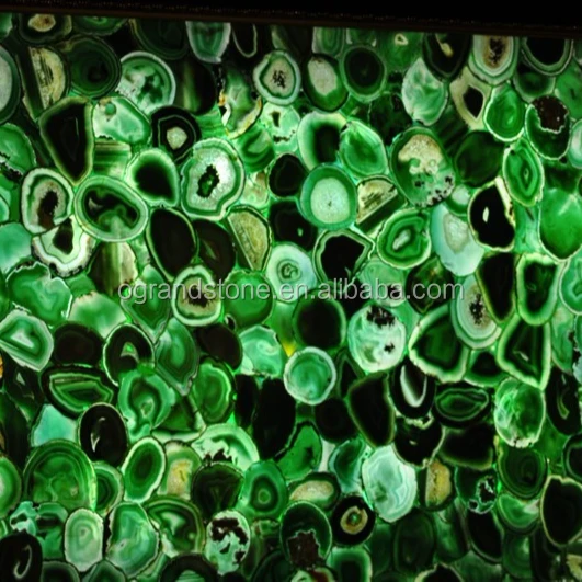 artificial onyx semiprecious stone, green agate slab