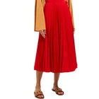 Long Skirt Women 2019 New Arrival fashion Women bodycon red long Pleated gathered skirt