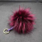Real Leather Fox Fur Keyring Pom Pompones Keychain Keyring for Charm Bag Pendant Gold Keychain
