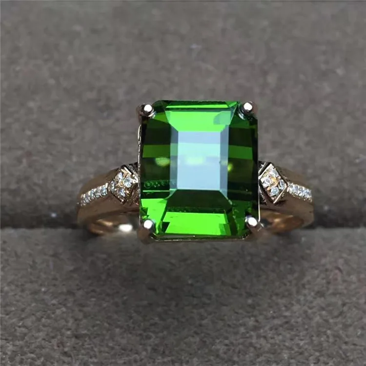 Factory Wholesale gemstone 18k Gold Ring jewelry 5.65ct Natural Green Tourmaline ring for engagement
Factory Wholesale gemstone 18k Gold Ring jewelry 5.65ct Natural Green Tourmaline ring for engagement