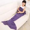 Handmade knitted mermaid fish tail shape crochet yarn blanket baby for sale