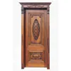 Luxury main entrance carved solid wooden door with crown frame