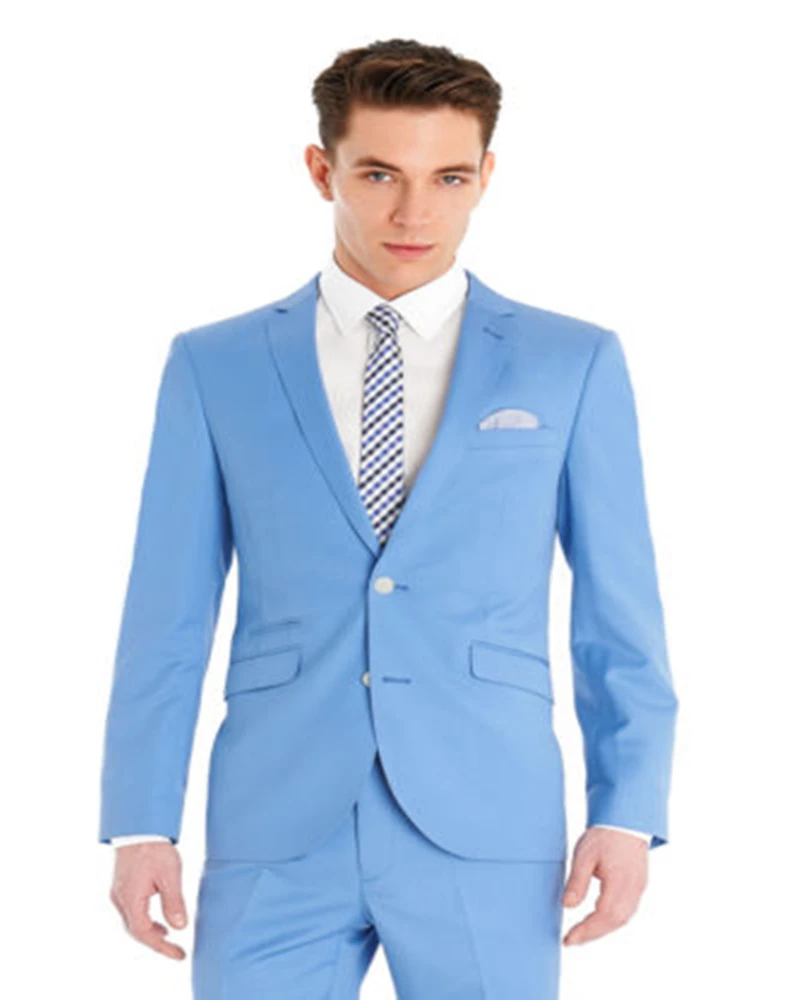 Custom Slim Fit Groom Tuxedos Sky Blue Groomsmen Men Wedding Suits Jacket+Pants, White black
Custom Slim Fit Groom Tuxedos Sky Blue Groomsmen Men Wedding Suits Jacket+Pants, White black