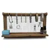 Distressed Wood Wall Mounted Jewelry Earring Bracelet Organizer Display Shelf with 16 Necklace Hooks