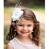 2015 fancy lovely Girls white flower hair accessories/white Floral Fairy baby headwear with feather