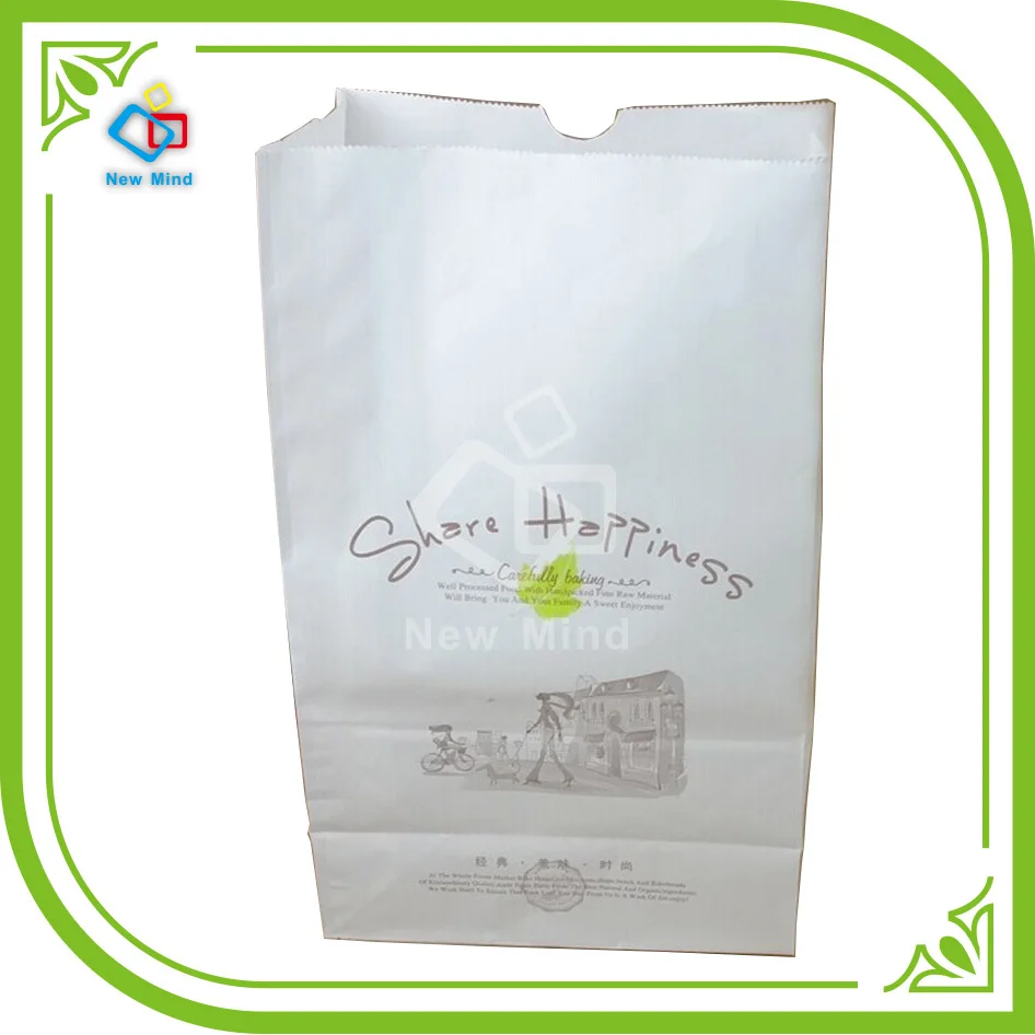 made recycled printed gift shopping craft white kraft paper bag