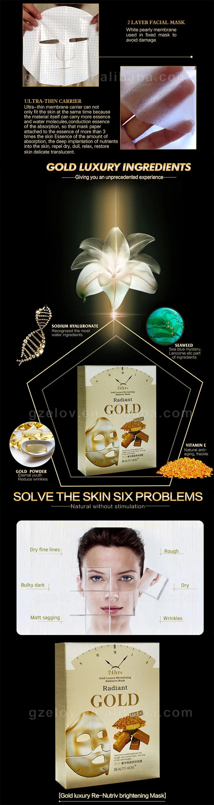 radiance silk facial mask best sale 24k gold luxury re-nutriv