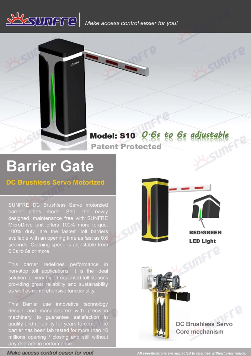 DC Servo Barrier Gate S10