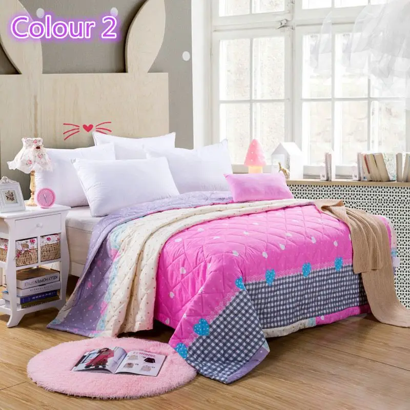 2016 lovely Cartoon Style summer Comforter quilts blanket/pink Smile design/twin full queen king size quilts