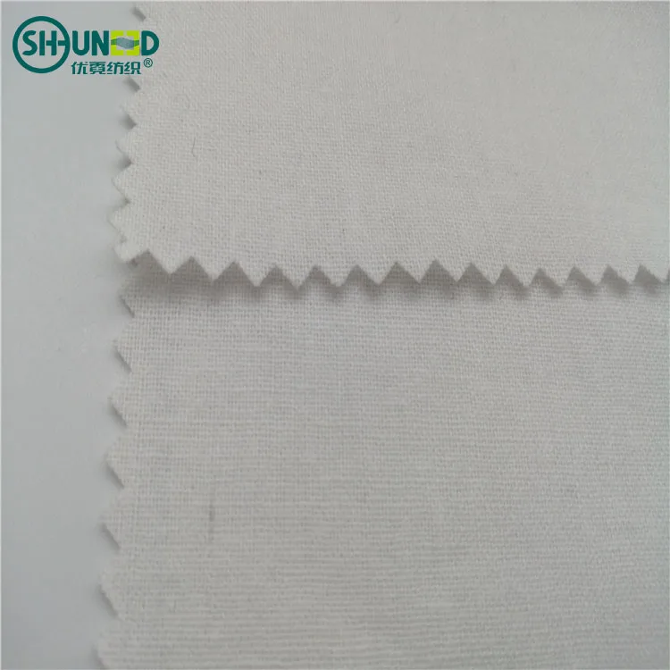 100% Cotton Garment white woven shirt collar fusible interlining
