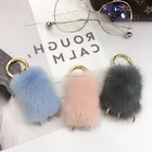 Promotional gift mink fur cat claw keychain Design Real Mink Fur Keychains with Wolf Claw for Fashion Girls