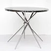 Modern Tempered glass top coffee table with chrome gold stainless steel base
