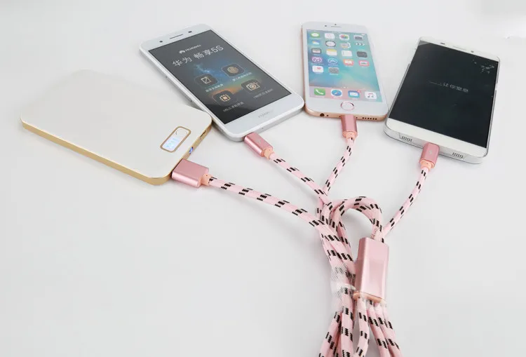 2018 hot selling 3in1 Retractable Charger Multi Type C Mini Braided Android Usb Cable For iPhone - ANKUX.COM