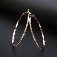 Fashion huggie oversized Hoop Earrings With Rhinestone crystal Simple Big Circle Earrings Gold plated Loop Earrings For Women
Fashion huggie oversized Hoop Earrings With Rhinestone crystal Simple Big Circle Earrings Gold plated Loop Earrings For Women