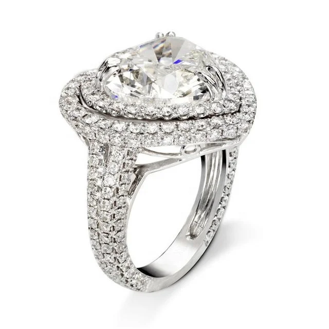 Big Heart Shape Ring 925 Sterling Silver 300pcs Zircon CZ Engagement Wedding Band Rings For Women Bridal Jewelry
Big Heart Shape Ring 925 Sterling Silver 300pcs Zircon CZ Engagement Wedding Band Rings For Women Bridal Jewelry