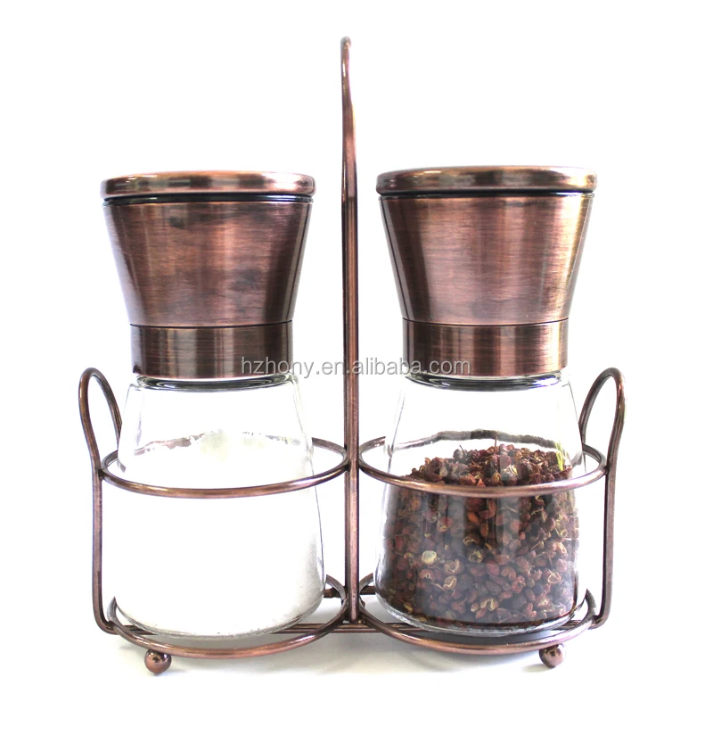 brass head Clear Glass Pepper Grinder Salt Copper plated Salt Mill and pepper grinder, Transparent bottle
brass head Clear Glass Pepper Grinder Salt Copper plated Salt Mill and pepper grinder, Transparent bottle