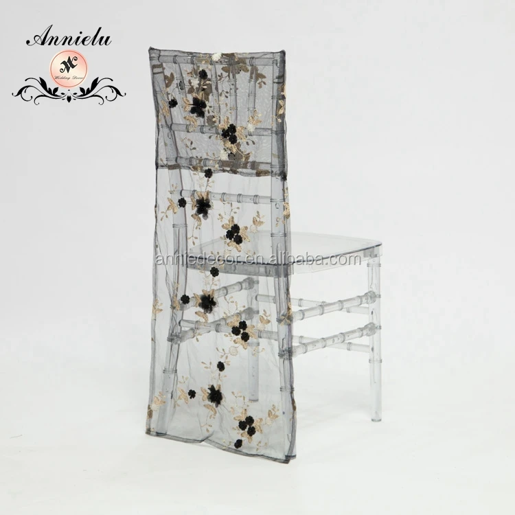Wholesale Fashion Design high quality mesh wedding banquet chiavari chair cover