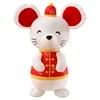 Standing Plush Rat Doll wearing New Year's Tangsuit Customizing Rat Year Mascot can add logo
