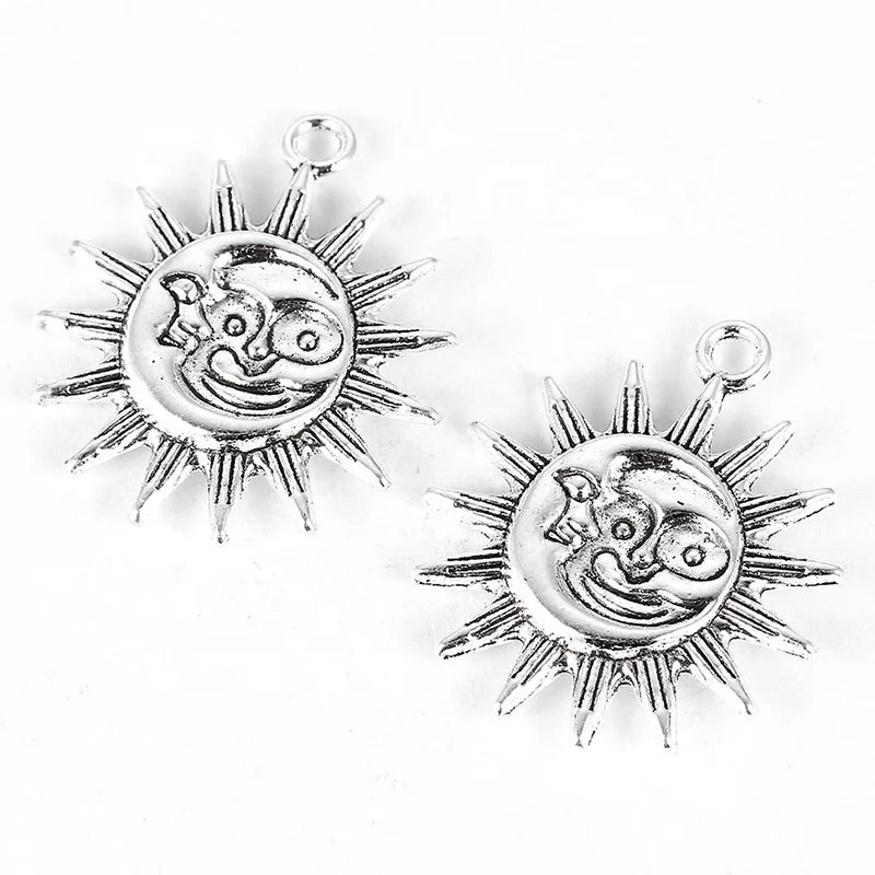 Antique Silver Sun Alloy Charms Pendant For Unisex DIY Necklace Accessory, Ancient silver
Antique Silver Sun Alloy Charms Pendant For Unisex DIY Necklace Accessory, Ancient silver