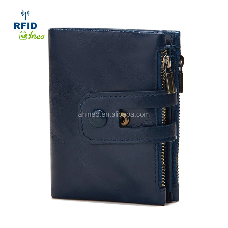 professional rfid bag pocket wallet vintage genuine leather anti