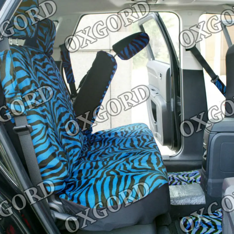 Cebra/tigre Raya Cubierta De Asiento De Coche/camión/van/suv Azul Y