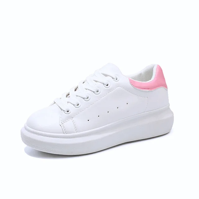 Hot sale 2019 Fashion Breathable Sneakers Women Pu leather Platform Shoes For Women Lace up Casual Shoes White, Customized
Hot sale 2019 Fashion Breathable Sneakers Women Pu leather Platform Shoes For Women Lace up Casual Shoes White, Customized