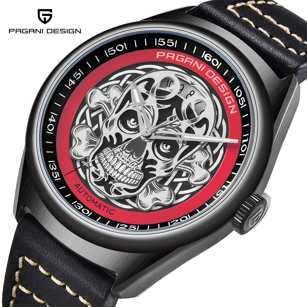 PAGANI DESIGN Men's Classic 3D Skull Punk Style Mechanical Watches Waterproof Genuine Leather Brand Luxury Automatic Watch
PAGANI DESIGN Men's Classic 3D Skull Punk Style Mechanical Watches Waterproof Genuine Leather Brand Luxury Automatic Watch