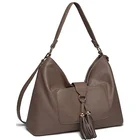 Promotional tassel design vintage pu leather women shoulder bag